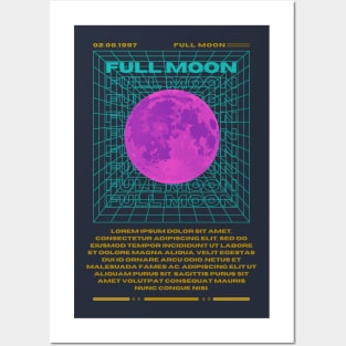 retro full-moon Posters and Art